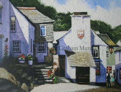 Old Polperro-Graham Munt, Cornish Watercolour Artist
