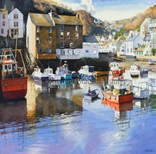 WinterAfternoon,  Polperro. Graham Munt Oil paintings, prints & postcards