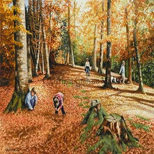 Autumn Leaves.  Graham Munt Oil paintings, prints & postcards
