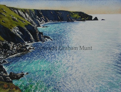 Sea sparkle-cornish cliffs Graham Munt artist